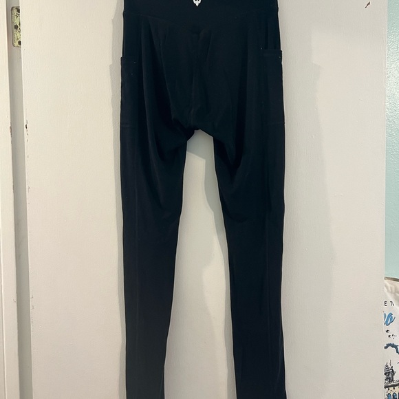 Women's Black High-Waisted Leggings Non Toxic - Picture 2 of 2